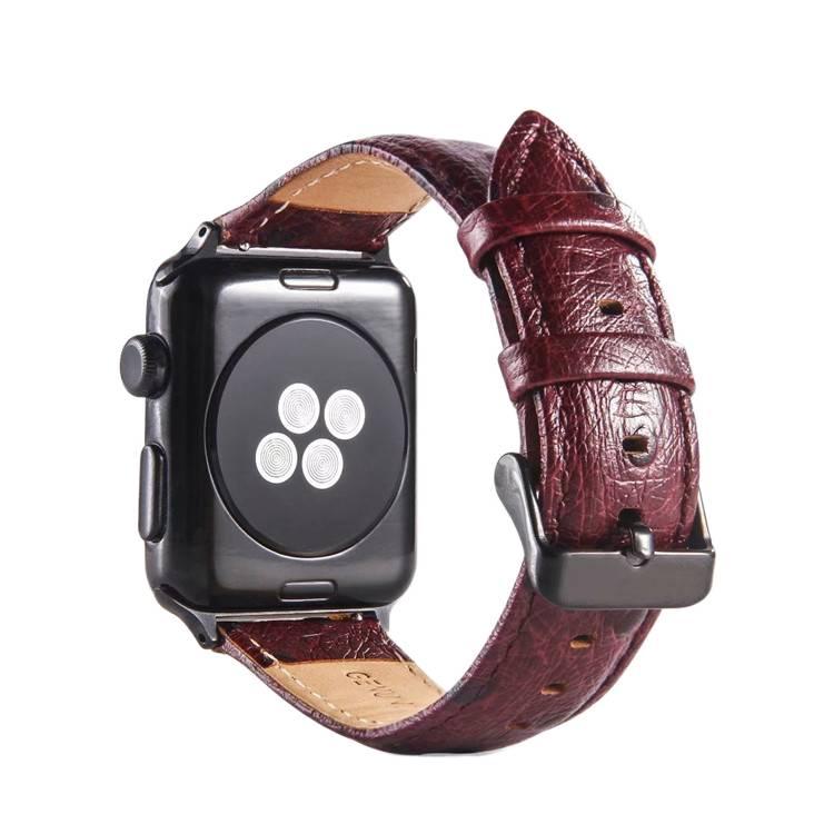 منتج لـ الاستخدام باللون أحمر Apple Watch Leather Smartwatch اليومي للساعة الذكية واستبدال السوار والرياضة وتغيير الإطلالة - Image 5