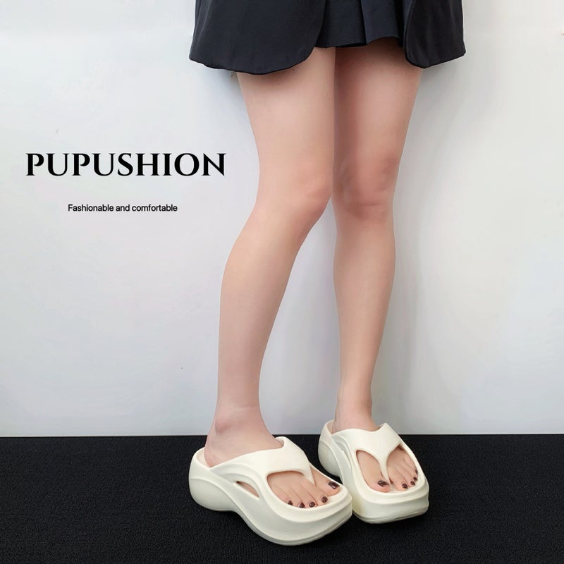 2026 New Thick-Soled Flip-Flops For Petite Women, Eva Ultra-Light Slippers, Fashionable And Versatile Beach Sandals - Image 3