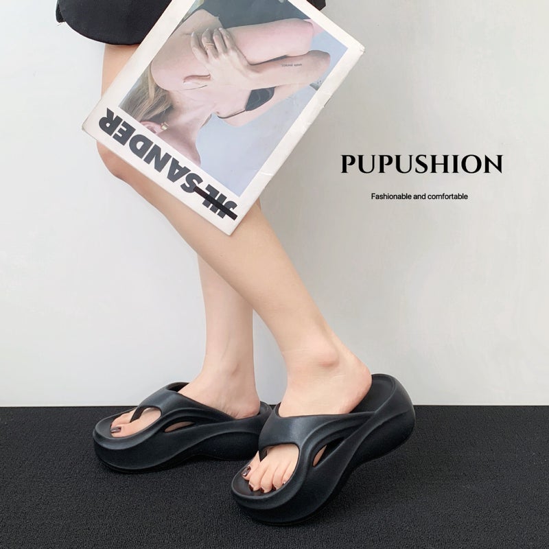 2026 New Thick-Soled Flip-Flops For Petite Women, Eva Ultra-Light Slippers, Fashionable And Versatile Beach Sandals - Image 4