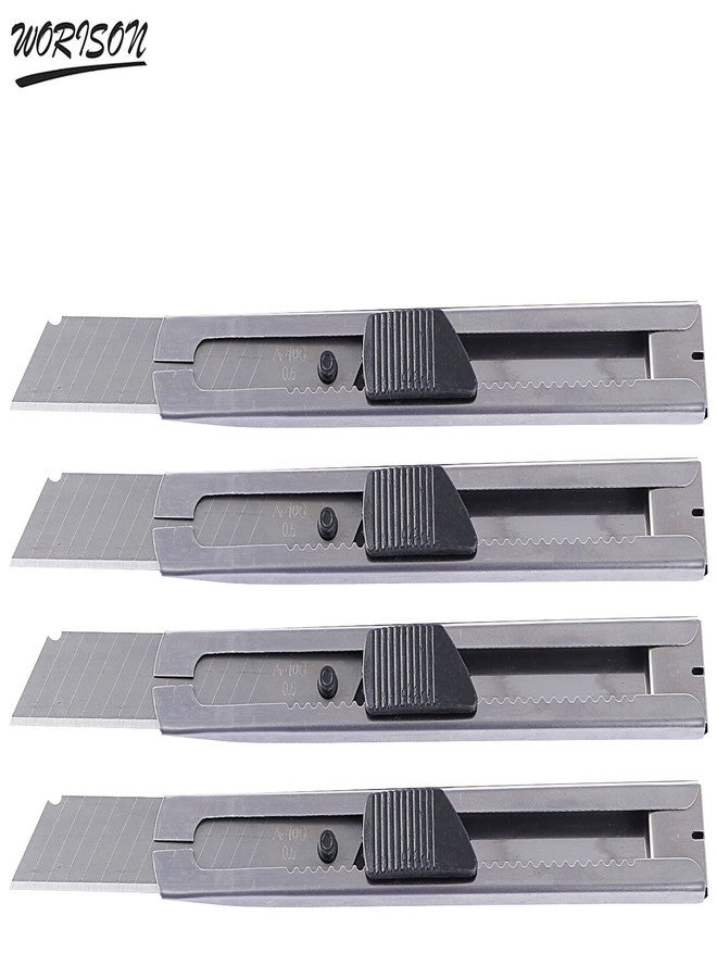 Worison Stainless Steel 18mm Cutter for Cutting Papers, Wallpapers, Cardboard, Vinyl, Tapes etc set of 4pc - Image 4