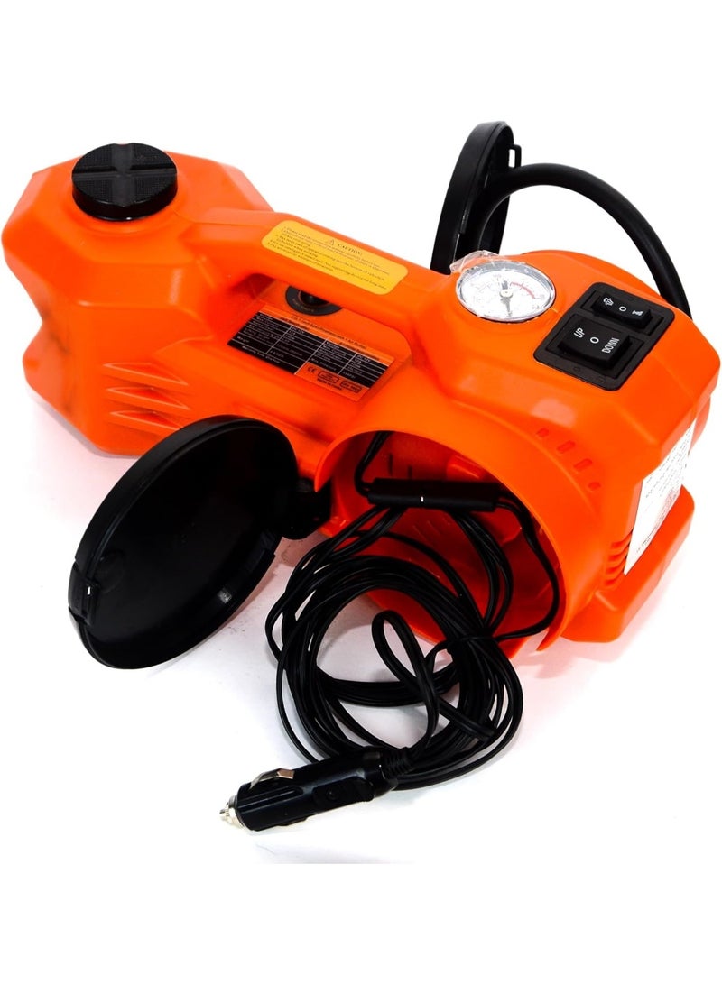Electric Hydraulic Jack 2 in 1 with Inflation, 3 Ton Hydraulic 12V Car Floor Jack with Built-in  Tire Inflator Pump & Gauge ( Max height 360mm) - Image 5