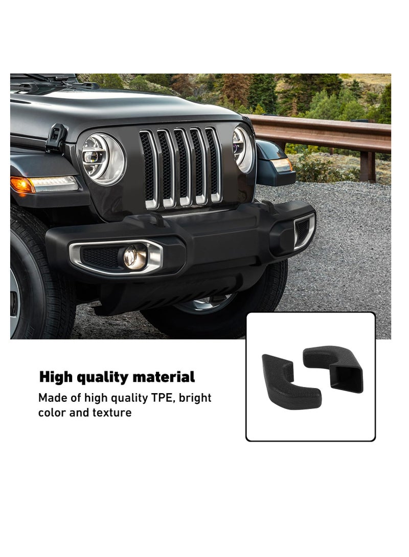 SOLARAE خطاف سحب السيارة، أغطية خطاف السحب للمصد، واقيات مطاطية لخطاف السحب الأمامي، متوافقة مع جيب رانجلر 4XE JL JK وغلادييتور JT 2007-2024 (أسود) - Image 4