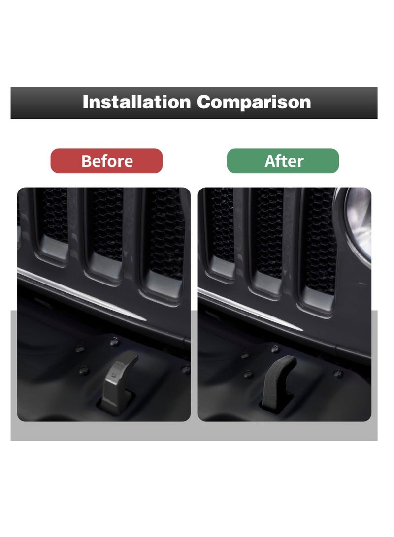 SOLARAE خطاف سحب السيارة، أغطية خطاف السحب للمصد، واقيات مطاطية لخطاف السحب الأمامي، متوافقة مع جيب رانجلر 4XE JL JK وغلادييتور JT 2007-2024 (أسود) - Image 5