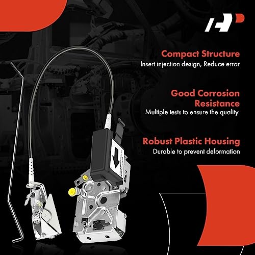 A-Premium Door Latch Assembly w/Cable Compatible with Ford F-150/F-250/F-350 1992-1997, Lobo 1997, Bronco 1992-1996, Front Right Door Lock Latch Actuator Motor Cable, F2TZ15219A64A, F2TZ1521812A - Image 2