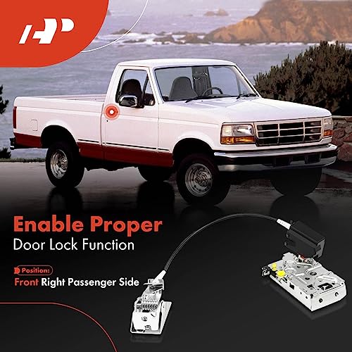 A-Premium Door Latch Assembly w/Cable Compatible with Ford F-150/F-250/F-350 1992-1997, Lobo 1997, Bronco 1992-1996, Front Right Door Lock Latch Actuator Motor Cable, F2TZ15219A64A, F2TZ1521812A - Image 4