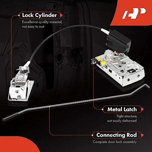 A-Premium Door Latch Assembly w/Cable Compatible with Ford F-150/F-250/F-350 1992-1997, Lobo 1997, Bronco 1992-1996, Front Right Door Lock Latch Actuator Motor Cable, F2TZ15219A64A, F2TZ1521812A - Image 3