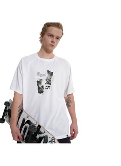 Athlex Men's T-shirt White, Termit, Loose Fit, Durable Synthetic-Fiber Blend, Comfortable and Stylish for Active Lifestyles  - Image 1