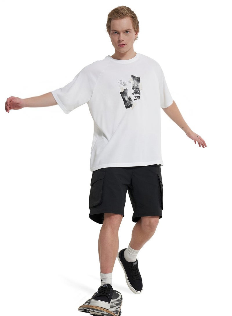 Termit تي شيرت رجالي أبيض، تيرميت، مقاس واسع، مزيج ألياف صناعية متينة، مريح وأنيق لأسلوب الحياة النشط - Image 5