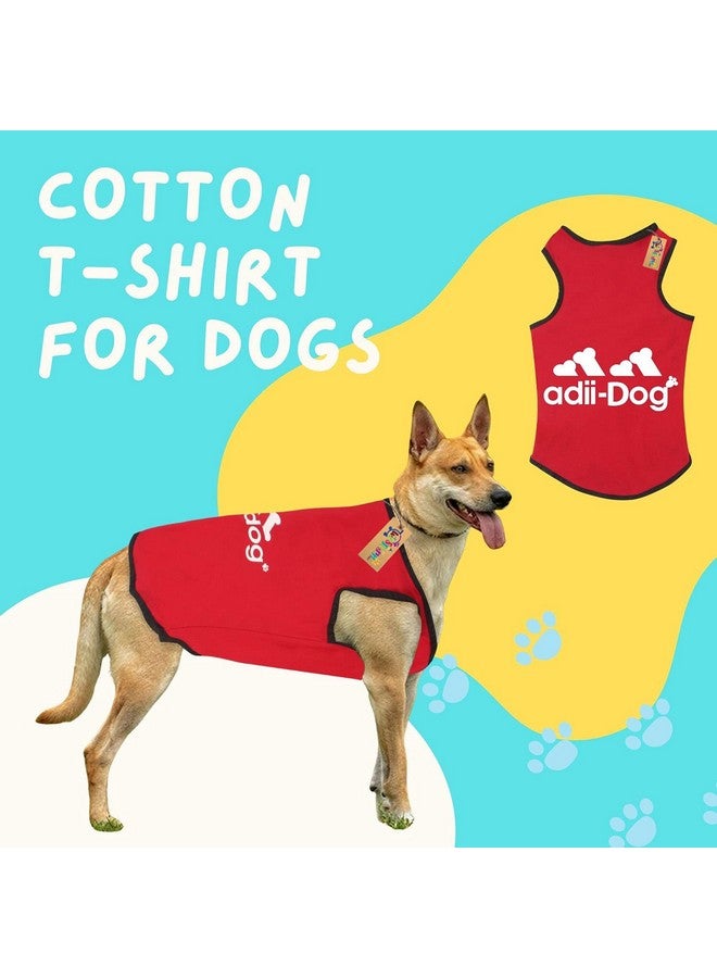 Western Era Soft Cotton Dog T-Shirt | Comfortable & Breathable Dog Clothing | Sleeveless Vest Puppy Outfit | Pet Tank Top Fashion Apparel (Red) (Medium) (16 Inches) - Image 3