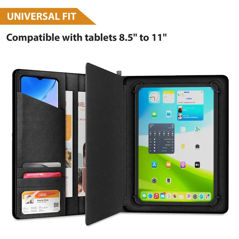 KHOMO Universal Padfolio Case â€“ Tablet Portfolio Organizer with Notepad Holder â€“ Compatible with iPad 10th 11th Gen, iPad Pro 11, iPad 7 8 9 10.2 10.9 and 9.7 inches - Image 2