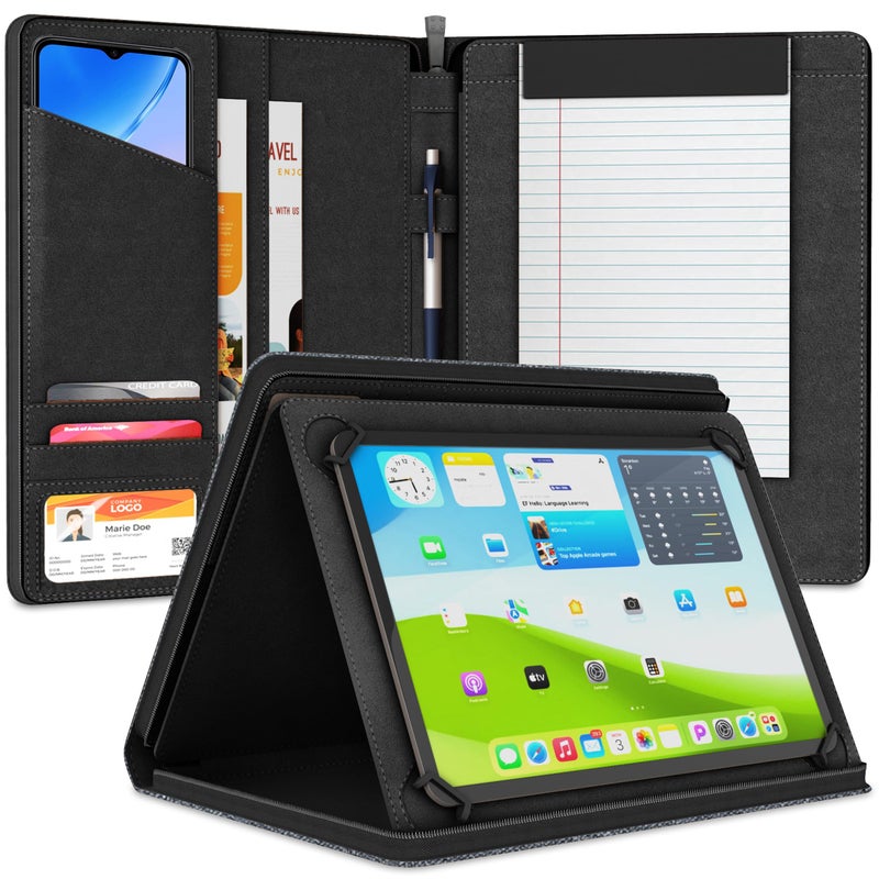 KHOMO Universal Padfolio Case â€“ Tablet Portfolio Organizer with Notepad Holder â€“ Compatible with iPad 10th 11th Gen, iPad Pro 11, iPad 7 8 9 10.2 10.9 and 9.7 inches - Image 1