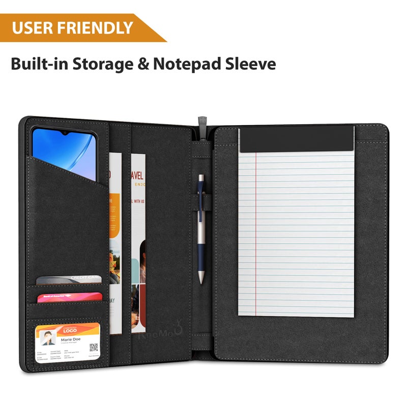 KHOMO Universal Padfolio Case â€“ Tablet Portfolio Organizer with Notepad Holder â€“ Compatible with iPad 10th 11th Gen, iPad Pro 11, iPad 7 8 9 10.2 10.9 and 9.7 inches - Image 3