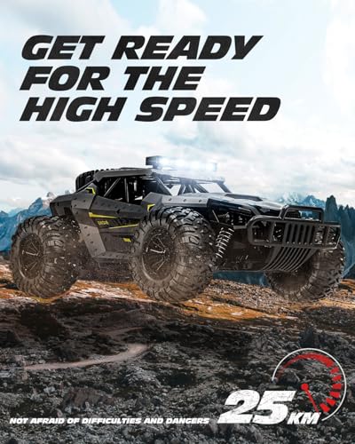 Tecnock RC Truck Car 20 KMH HighSpeed 4WD Remote Control Car 24GHz AntiInterference with Dual LED Headlights Rechargeable Monster Truck Ideal Outdoor Backyard Gifts for Boys Teens - Image 5