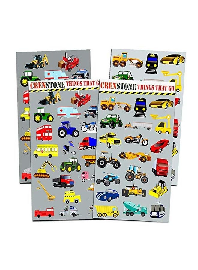 Crenstone Cars and Trucks Stickers Party Supplies Pack Toddler - Over 160 Stickers for Toddler Boys and Girls (Cars, Fire Trucks, Construction, Buses & More!) - Image 1