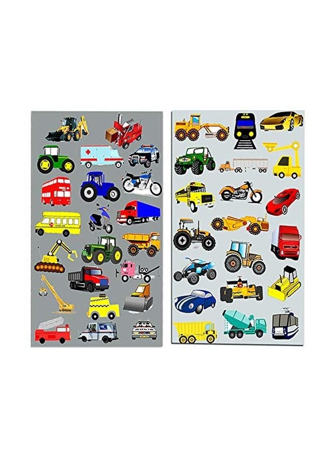 Crenstone Cars and Trucks Stickers Party Supplies Pack Toddler - Over 160 Stickers for Toddler Boys and Girls (Cars, Fire Trucks, Construction, Buses & More!) - Image 3
