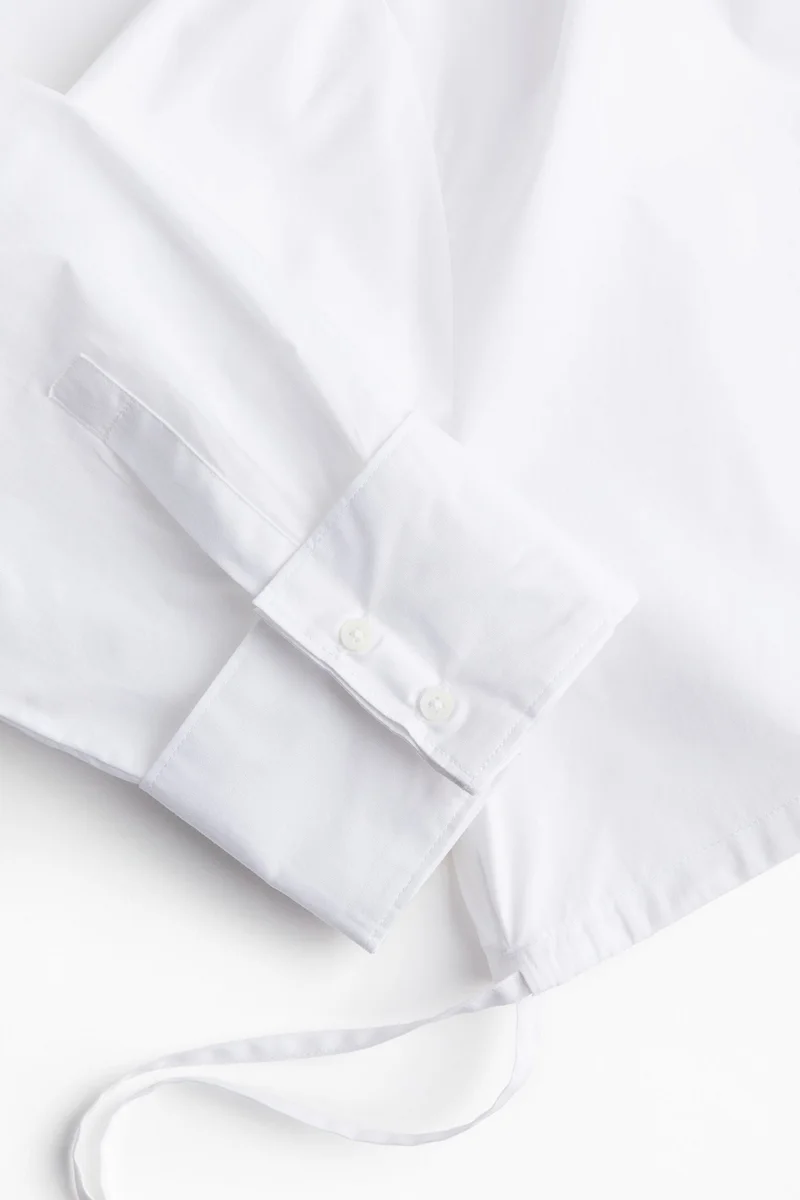 H&M Cropped Drawstring-Detail Shirt