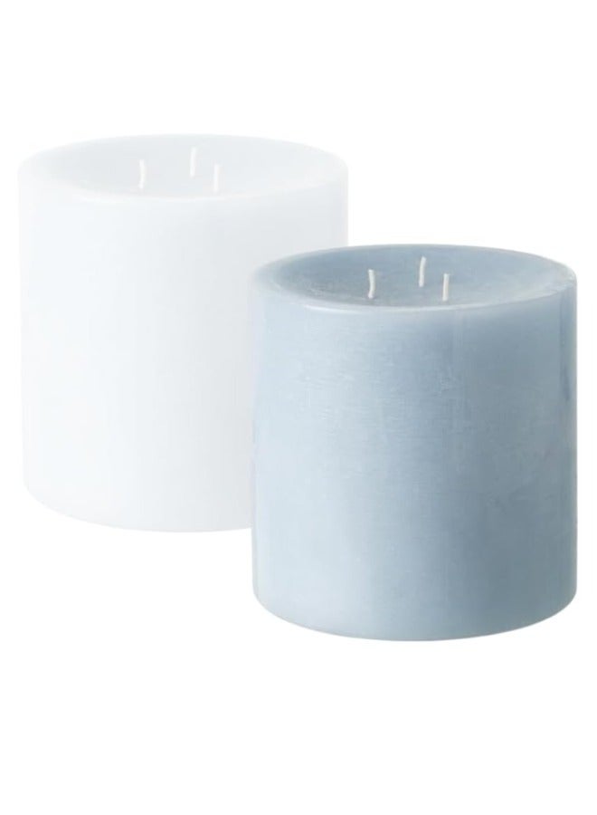 Lukadah Decorative Candles for Wedding Candles, Home Interior, Restaurants, Pale Blue Unscented - 14 CM - 3 Wicks - Burning Time 50 Hour  - Image 2