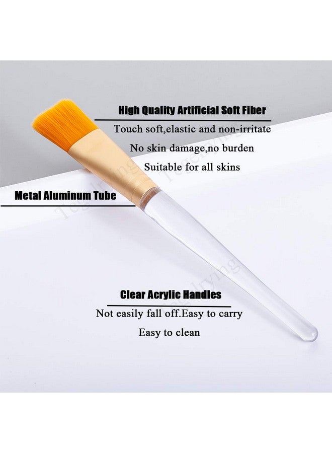 Tegelrying Facial Mask Brush6 Pieces Soft Face Brushes Mud Mask Applicator Clear Handle For Applying Sleeping Maskdiy Clay Maskbody Lotioneye Peel Women Girls Makeup Toolsgold And Brown - Image 3