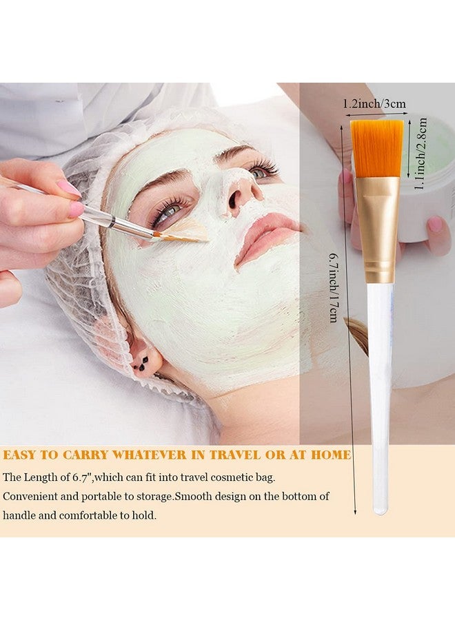 Tegelrying Facial Mask Brush6 Pieces Soft Face Brushes Mud Mask Applicator Clear Handle For Applying Sleeping Maskdiy Clay Maskbody Lotioneye Peel Women Girls Makeup Toolsgold And Brown - Image 2
