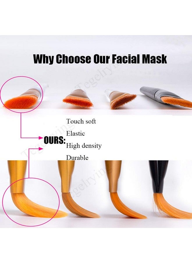 Tegelrying Facial Mask Brush6 Pieces Soft Face Brushes Mud Mask Applicator Clear Handle For Applying Sleeping Maskdiy Clay Maskbody Lotioneye Peel Women Girls Makeup Toolsgold And Brown - Image 4