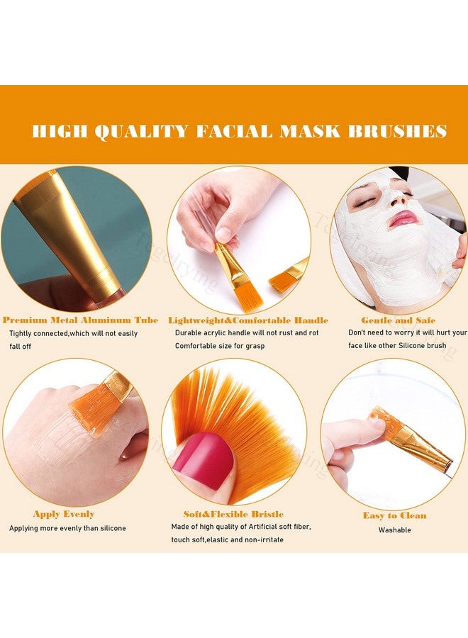 Tegelrying Facial Mask Brush6 Pieces Soft Face Brushes Mud Mask Applicator Clear Handle For Applying Sleeping Maskdiy Clay Maskbody Lotioneye Peel Women Girls Makeup Toolsgold And Brown - Image 5