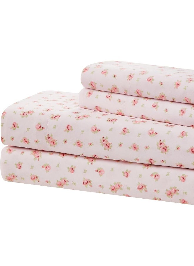Modern Threads Modern Threads Amrapur Microfiber Sheet Set | Luxuriously Soft 100% Microfiber Rose Printed Bed Sheet Set with Deep Pocket Fitted Sheet, Flat Sheet and 2 Pillowcases Full 1PRTMFAG-SRS-FL  - Image 1