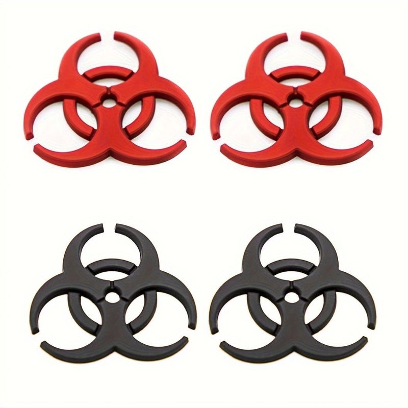 قطعتان من شارات السيارة ثلاثية الأبعاد الحمراء المعدنية المستوحاة من Bio Crisis، تناسب عالميًا ديكور الدراجات النارية، متينة - Image 1