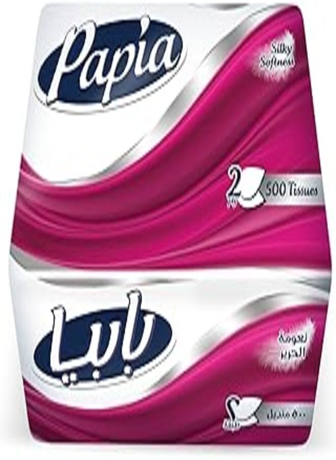 Papia - Papia Facial Tissue - PE Single Pack - 2 Ply - 500 - Image 1