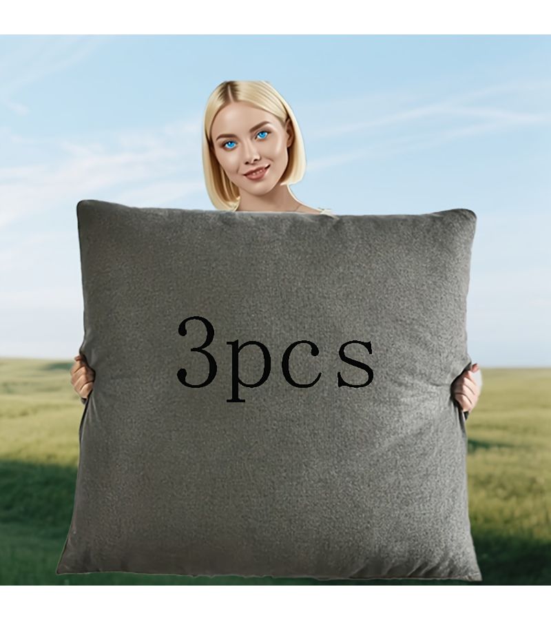 Red 27.56 Inch Ultra Soft Crystal Plush Pillow Covers 3 Pack Machine Washable - Image 5