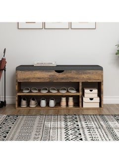 AnneFish 2-Tier Entryway Shoe Rack Organizer Bench With Drawer And Cushion Padded Seat For Bedroom Hallway 100*30*44cm  - Image 2