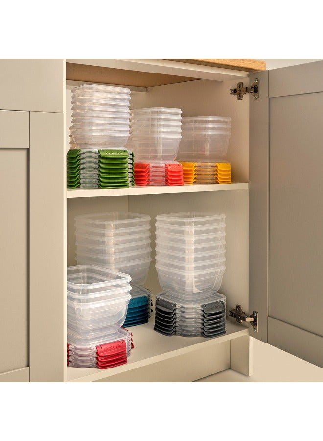 Dunya Plastik Dunia Fresh & Lock Red Rectangular 5-Piece Food Storage Refrigerator Container Set - Airtight Lid - BPA-Free (550-1000-1800-3000-5000ml) - Image 5