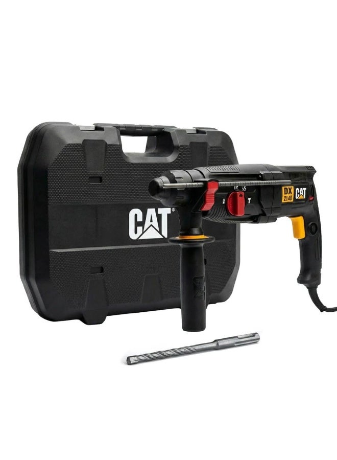 كاتربلر CAT DX2140 دريل همر احترافي 800 واط 3 جول SDS Plus مع ريشة 8 مم – نظام 4 وظائف لحفر وتكسير الخرسانة حتى 26 مم – جودة صناعية مع حقيبة - Image 1