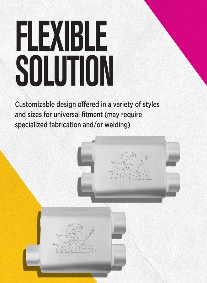 Thrush كاتم صوت ثراش ذو صوت سباق عميق (معظم التطبيقات) مدخل 2.5 بوصة، وصلة أنبوب منحرفة، مخرج 2.5 بوصة منحرف - Image 5