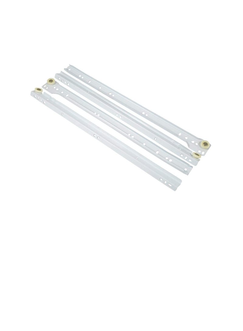 Bottom Mounted Heavy Drawer Slides - White - 16 inch - 4 Pieces  - Image 1