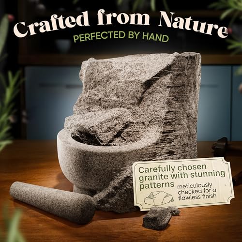 ChefSofi Mortar and Pestle Set - Black Polished Exterior - 6 inch - 2 Cup Capacity - Image 4