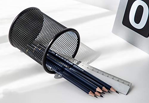 HSYMQ Black Pen Holder Cup for Desk, Black Wire Mesh Pencil Cup Holder for Desk Office Pen Organizer - Image 3