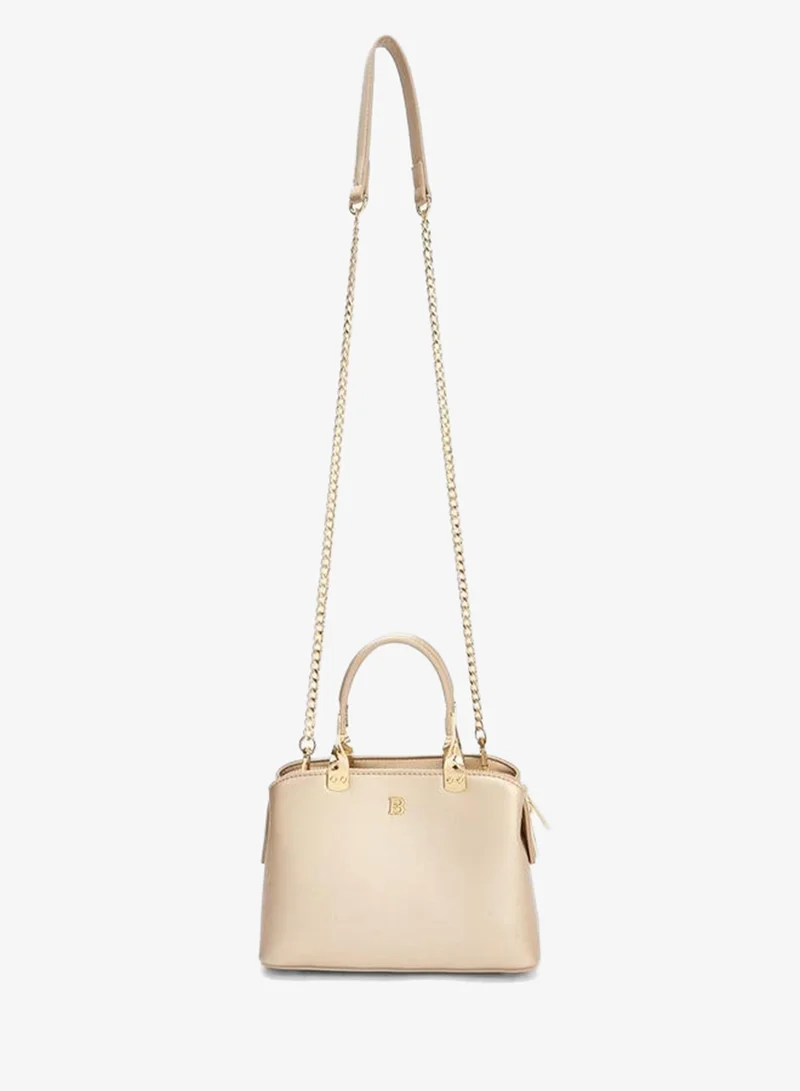 Flora Bella By Shoexpress GOLD Flora Bella Logo Embossed Crossbody Bag with Chain Strap for Women | Best Price UAE