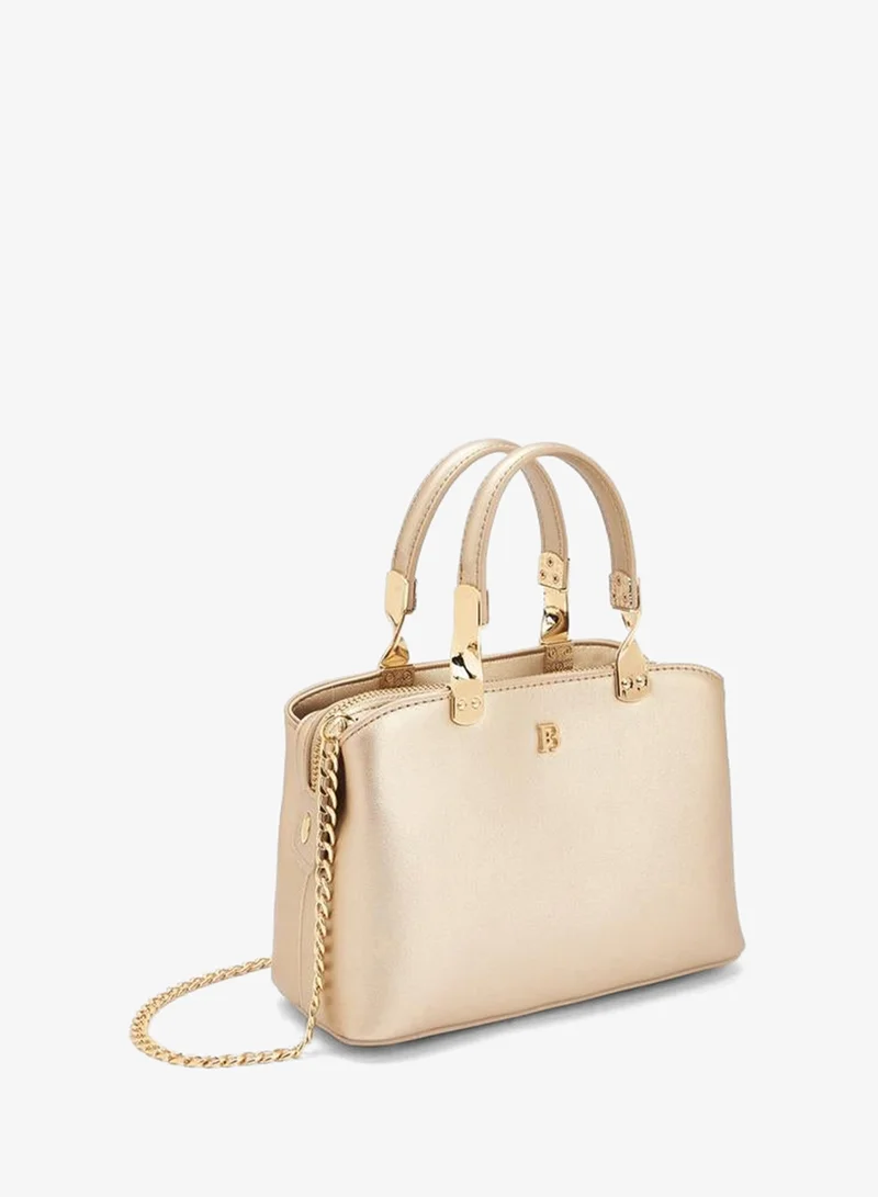 Flora Bella By Shoexpress GOLD Flora Bella Logo Embossed Crossbody Bag with Chain Strap for Women | Best Price UAE
