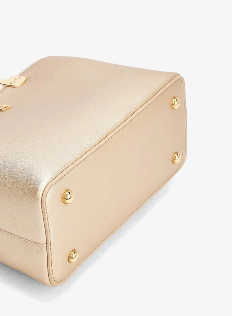 Flora Bella By Shoexpress GOLD Flora Bella Logo Embossed Crossbody Bag with Chain Strap for Women | Best Price UAE