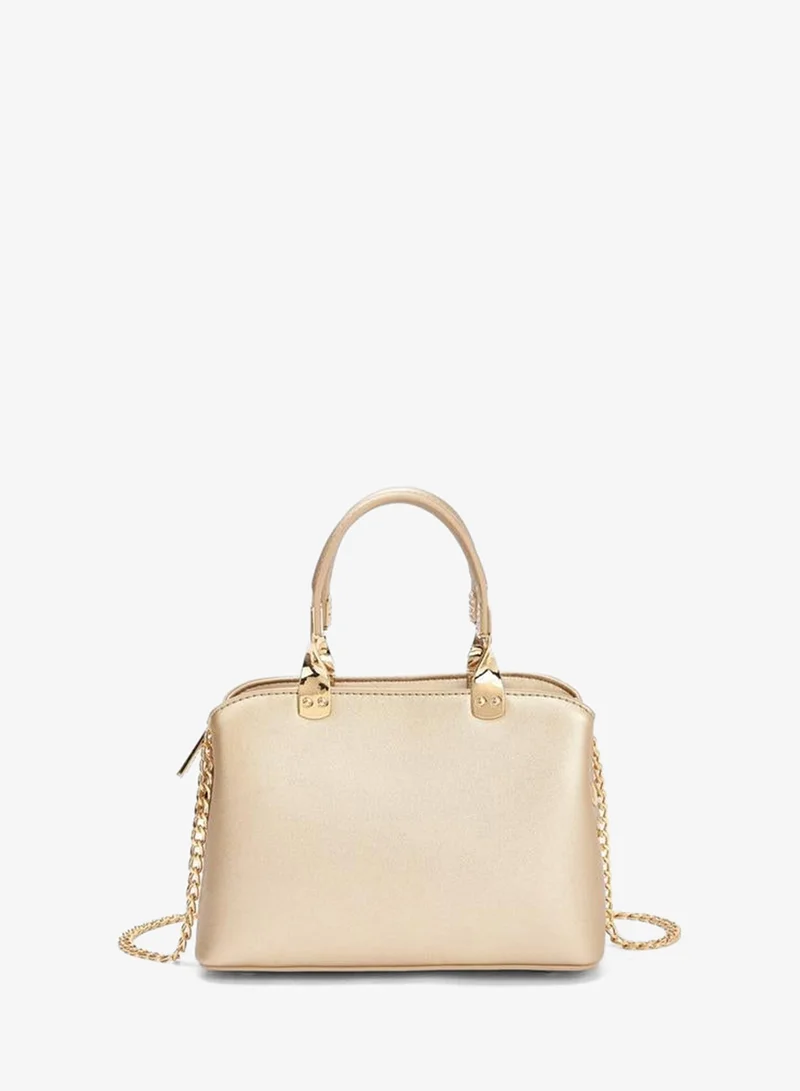 Flora Bella By Shoexpress GOLD Flora Bella Logo Embossed Crossbody Bag with Chain Strap for Women | Best Price UAE