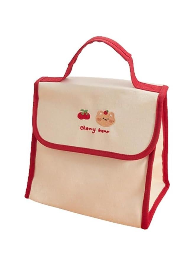 HOOKOR Lunch Box Lunch Bag for Kids and Adults Reusable Insulated Lunch Tote Bag Small Leakproof Cooler Food Lunch Containers High Capacity for Work Office Picnic (Cherry-Flip) - Image 1