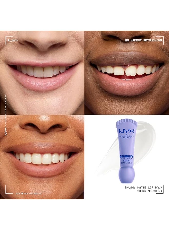 Nyx Professional Makeup, Smushy Matte Lip Balm Tone: Sugar Smush (Clear) Vegan Formula - Image 2