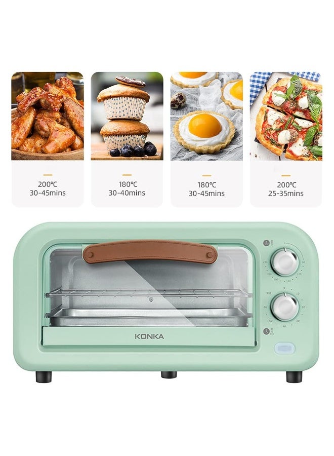 KONKA Toaster Oven Countertop, 12L Toaster Oven with Natural Convection, Compact Size, Easy to Control with Timer-Bake-Broil-Toast Setting, Stainless Steel - Image 5