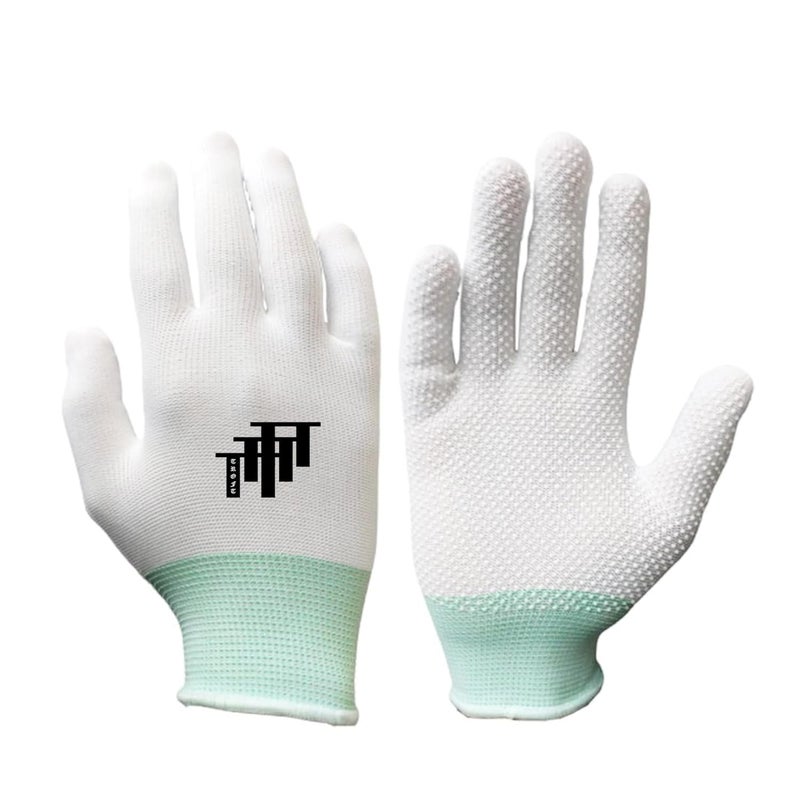 Troft Cotton Gloves (Anti Slip) with PVC Dotted for Tennis Only for Soft Ball (White) | Pack of 1 - Image 1