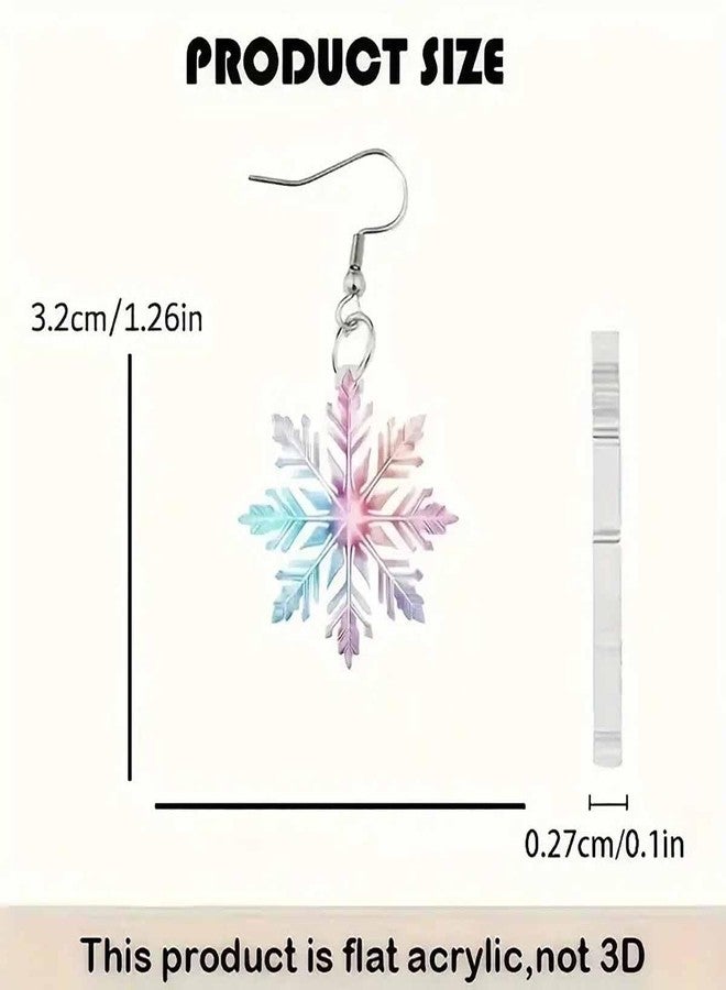 MIFYNN Christmas Snowflake Dangle Drop Earrings for Women Sparkling Acrylic Winter Earring Blue Purple Snowflake Earrings Lightweight Hypoallergenic Xmas Holiday Jewelry (Colorful) - Image 3