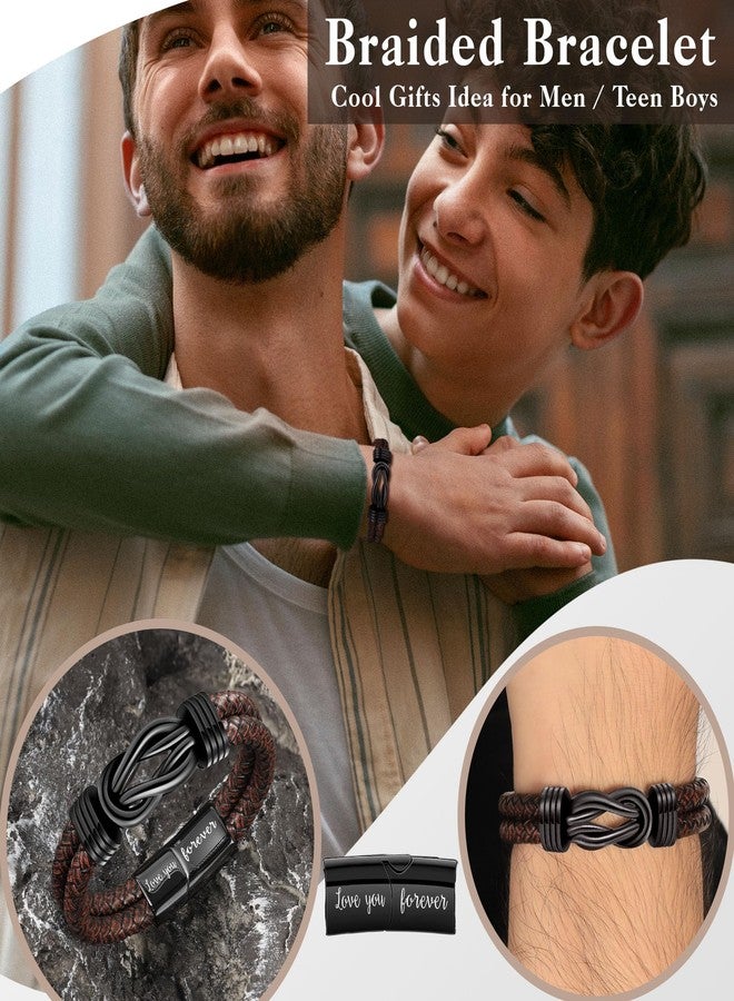 Btysun Son Gifts from Mom, Easter Gifts for Teens Gift for Son Leather Bracelets Handmade Brown Layered Braided Bracelet Birthday Gift for Sons Graduation Thanksgiving Christmas Jewelry Stocking Stuffers - Image 4