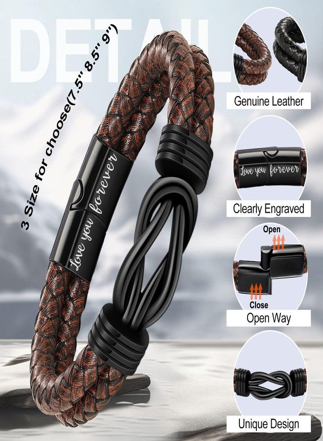 Btysun Son Gifts from Mom, Easter Gifts for Teens Gift for Son Leather Bracelets Handmade Brown Layered Braided Bracelet Birthday Gift for Sons Graduation Thanksgiving Christmas Jewelry Stocking Stuffers - Image 5
