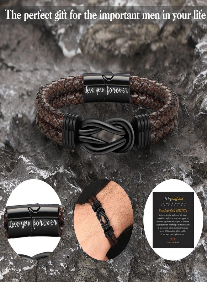 Btysun Son Gifts from Mom, Easter Gifts for Teens Gift for Son Leather Bracelets Handmade Brown Layered Braided Bracelet Birthday Gift for Sons Graduation Thanksgiving Christmas Jewelry Stocking Stuffers - Image 3