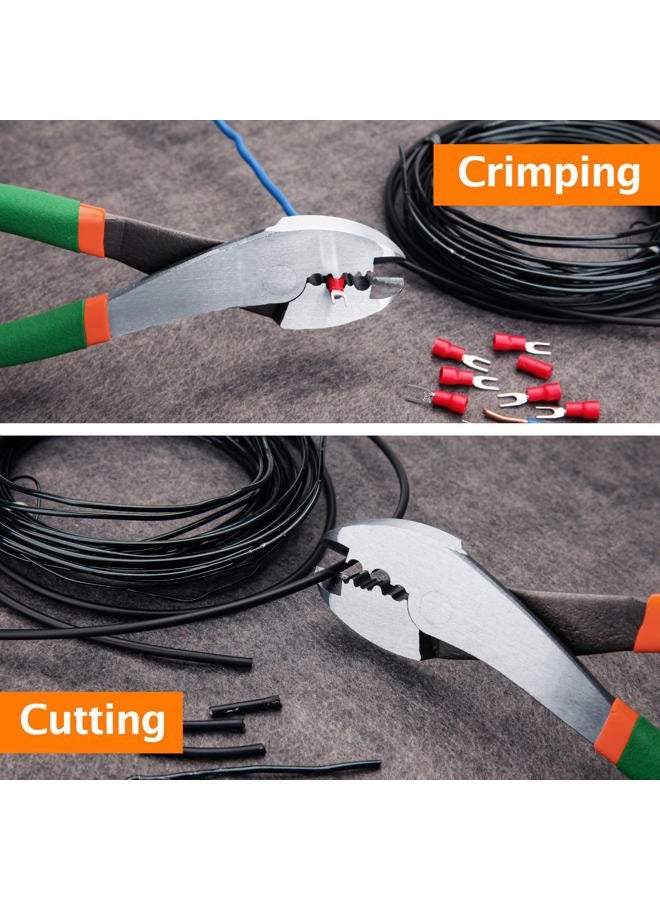 LEONTOOL Electrician's Terminal Crimp Pliers with Cutter Wire Crimping Tools Cable Wire Electrical Cutter Crimper with PVC Handle Electrical Pliers for 10 to 22 AWG Terminals and Connectors - Image 4