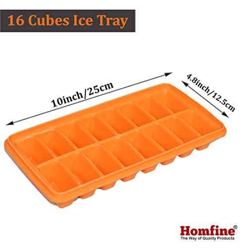 Homfine Set of 2Pcs Ice Tray 16 Cubes Moulds Each with Super Flexi Body Food Grade Material Easy to Squeeze for Daily Needs (2Pcs, Colour May Vary) Combo Set G - Image 3